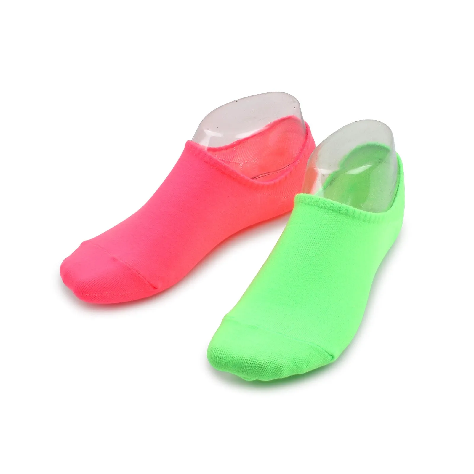 (5 Pairs) Women Neon Fluorescent Extra Lowcut Socks Fashion NP15