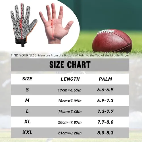 AIGEVTURE Mens Football Gloves Wide Receiver Gloves Youth Sticky Receiver Gloves Mens Receiving Gloves Best Gifts Black and Gold Small