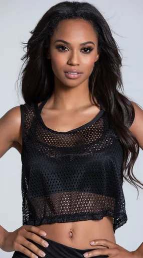 Athletic Fishnet Cropped Tank