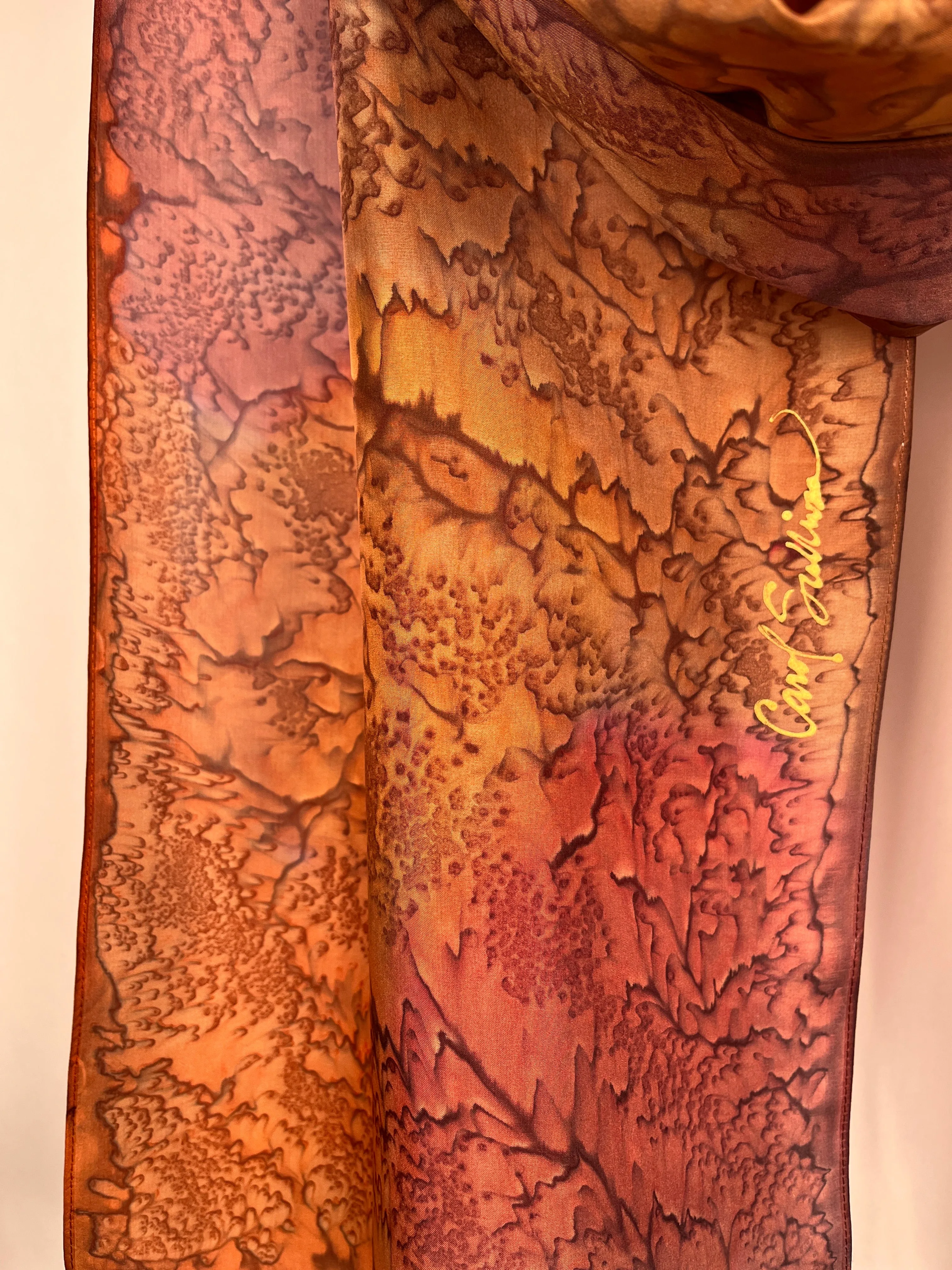 “Autumn Mermaid" - Hand-dyed Silk Scarf - $125