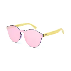 Bamboo Reflective Sunglasses - Pink