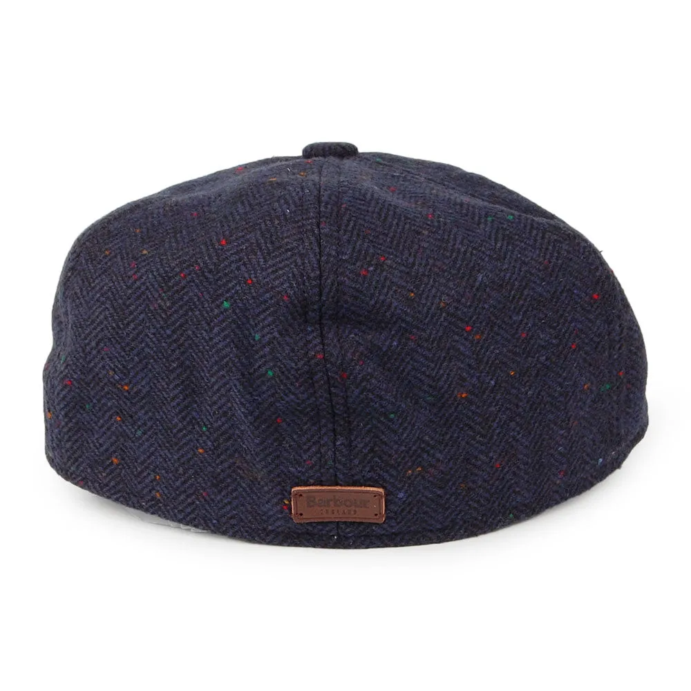 Barbour Hats Tinsley Flecked Herringbone Newsboy Cap - Navy Blue