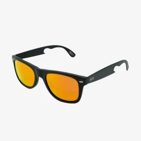 Bottle Opening Sunglasses Titanium, Yellow Lens