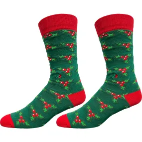 Christmas Holly Men's Crew Socks