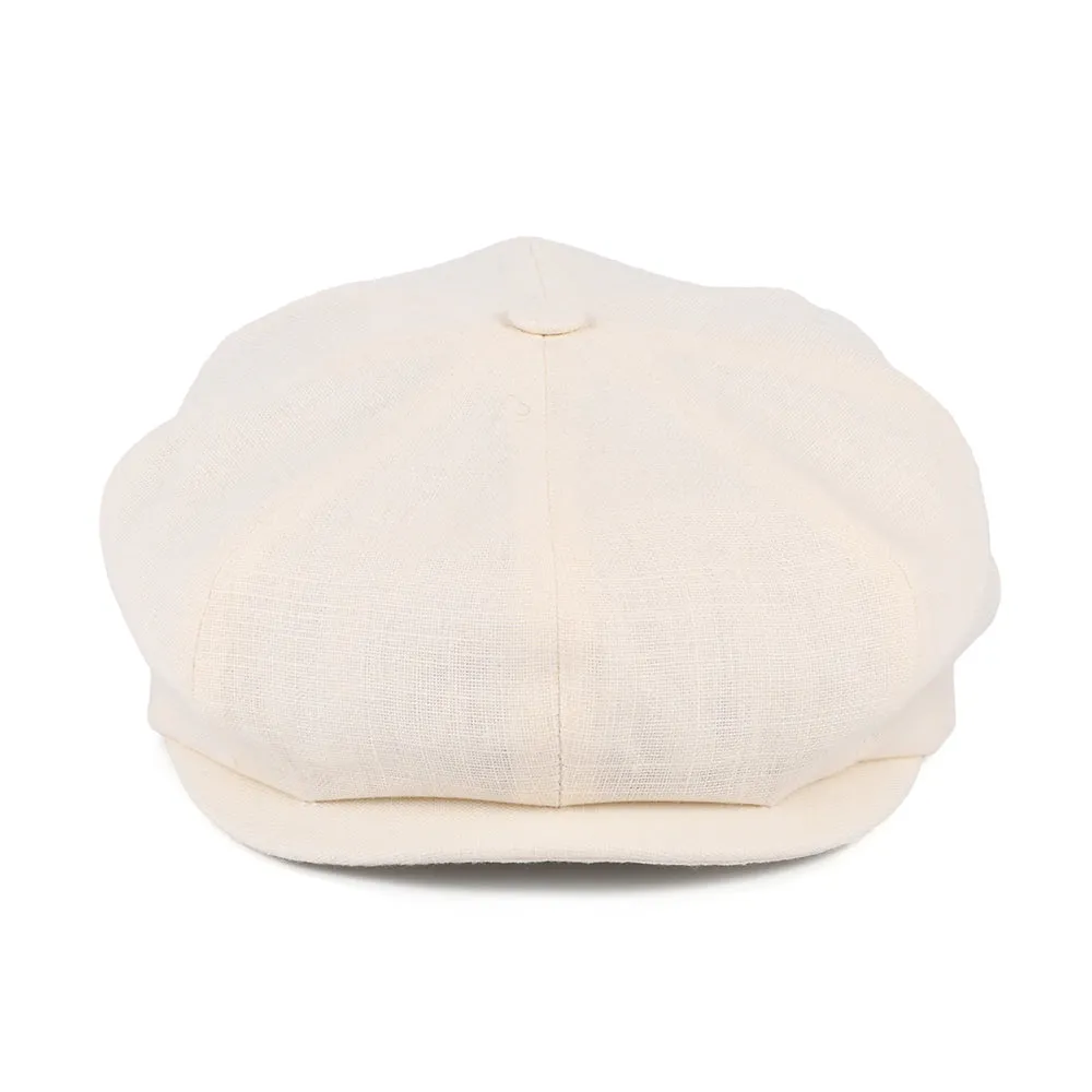 City Sport Linen Newsboy Cap - Cream