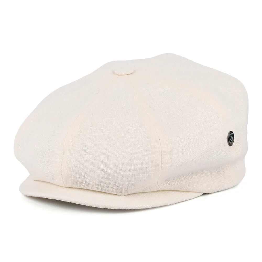 City Sport Linen Newsboy Cap - Cream