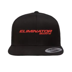 Classic Eliminator Boats Flat Bill Snapback Hat- Black/Red