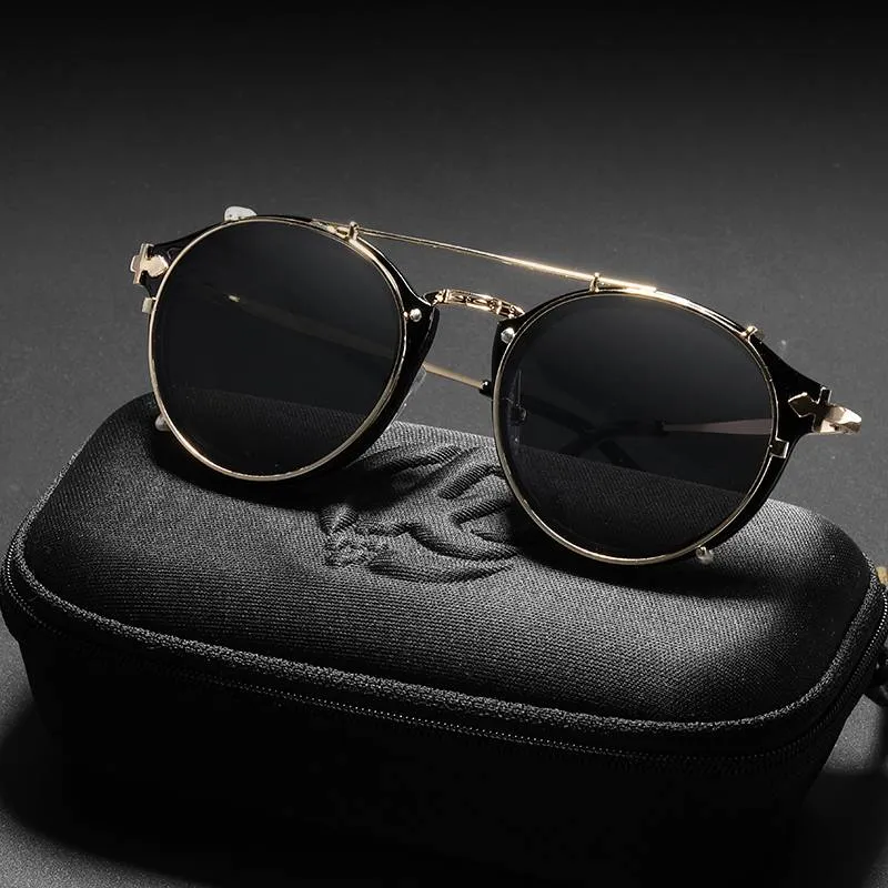 Classy Alloy Framed Aviator Round Sunglasses