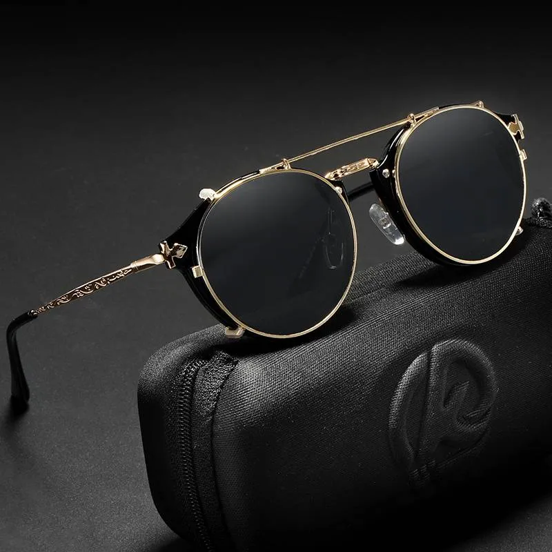 Classy Alloy Framed Aviator Round Sunglasses