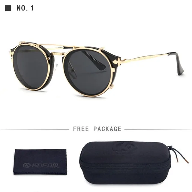 Classy Alloy Framed Aviator Round Sunglasses