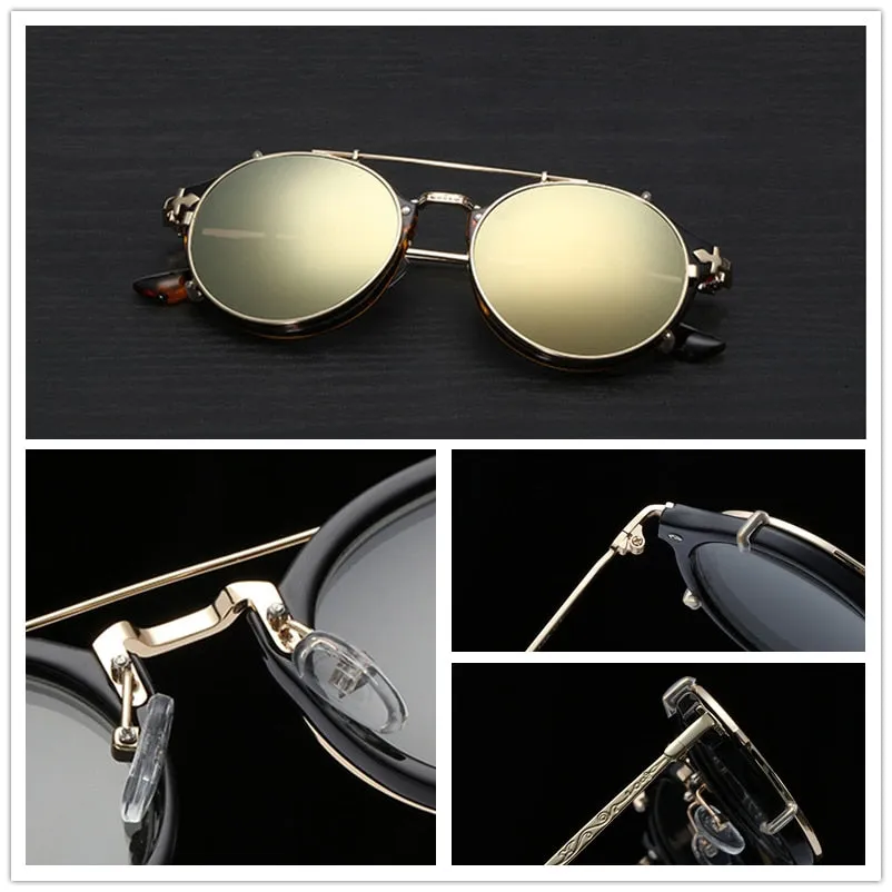 Classy Alloy Framed Aviator Round Sunglasses