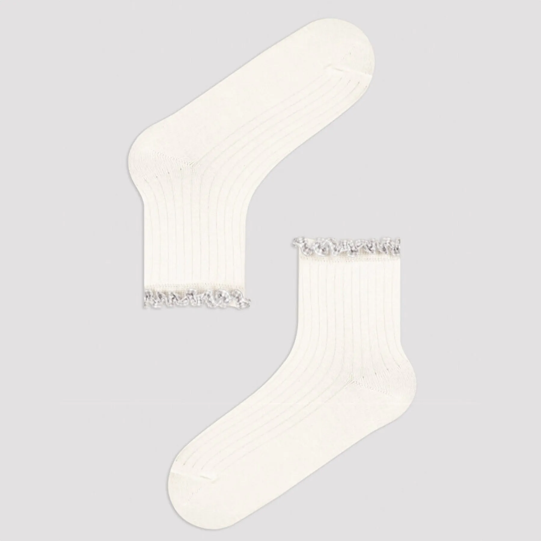 Cotton, Low Cut, Gingham Frilled Socks