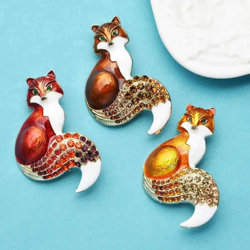 Creative and Elegant Fox Enamel Brooch Pin