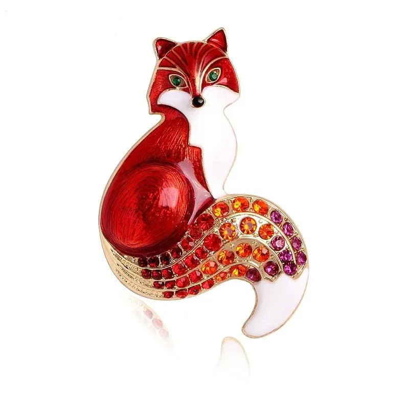 Creative and Elegant Fox Enamel Brooch Pin