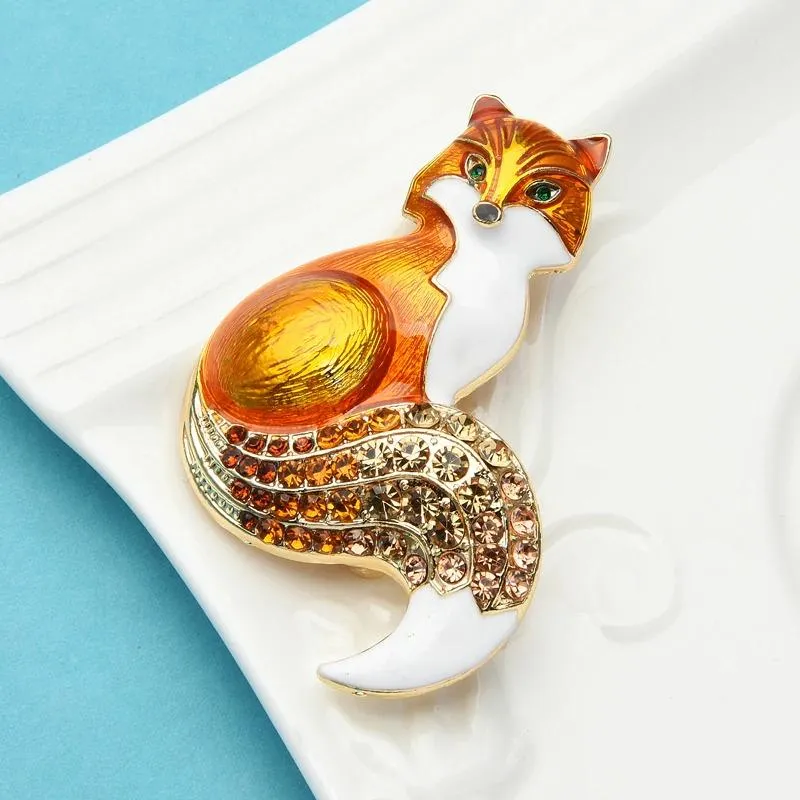 Creative and Elegant Fox Enamel Brooch Pin