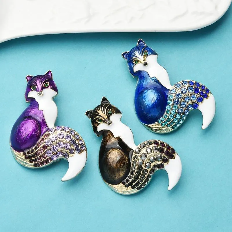 Creative and Elegant Fox Enamel Brooch Pin