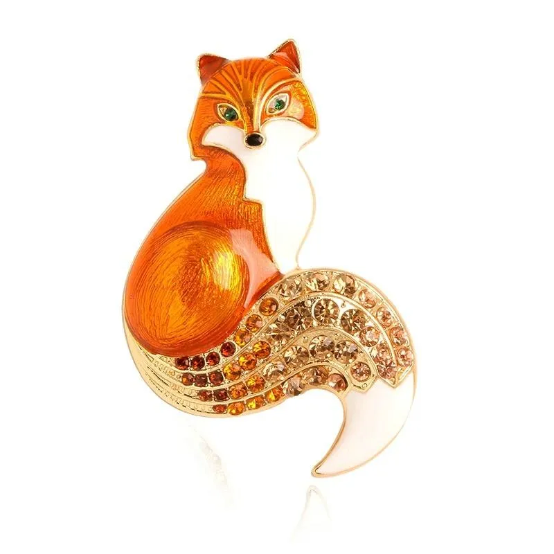 Creative and Elegant Fox Enamel Brooch Pin