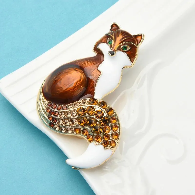 Creative and Elegant Fox Enamel Brooch Pin