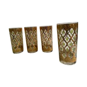 Culver Mid-Century Valencia 4-Piece Highball Glasses