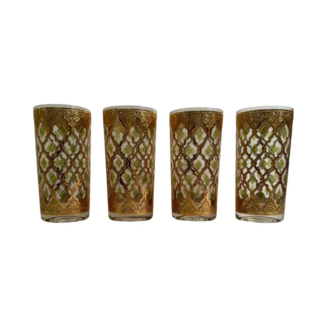 Culver Mid-Century Valencia 4-Piece Highball Glasses