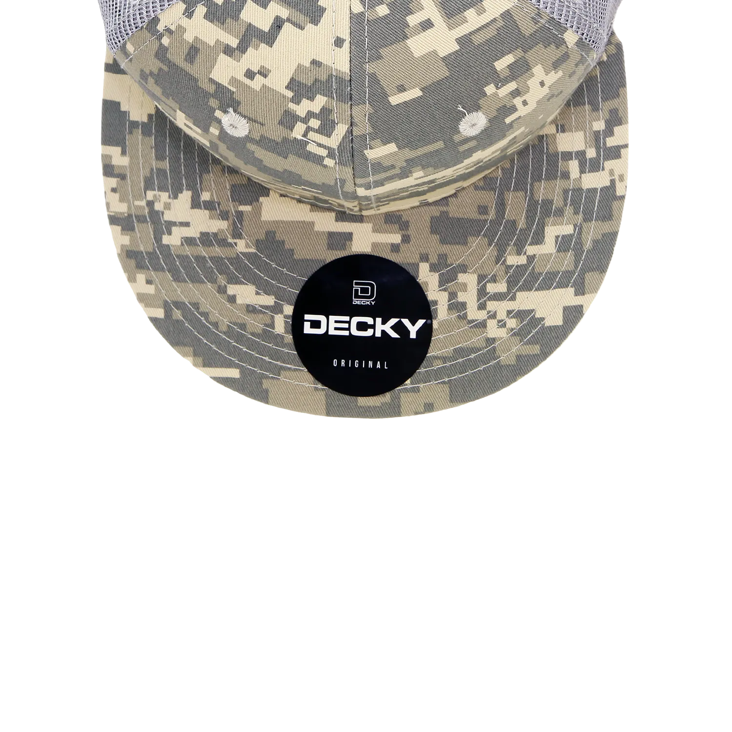 Decky 1055 Camo Flat Bill Trucker Hat, Camouflage 6 Panel Trucker Cap - CASE Pricing