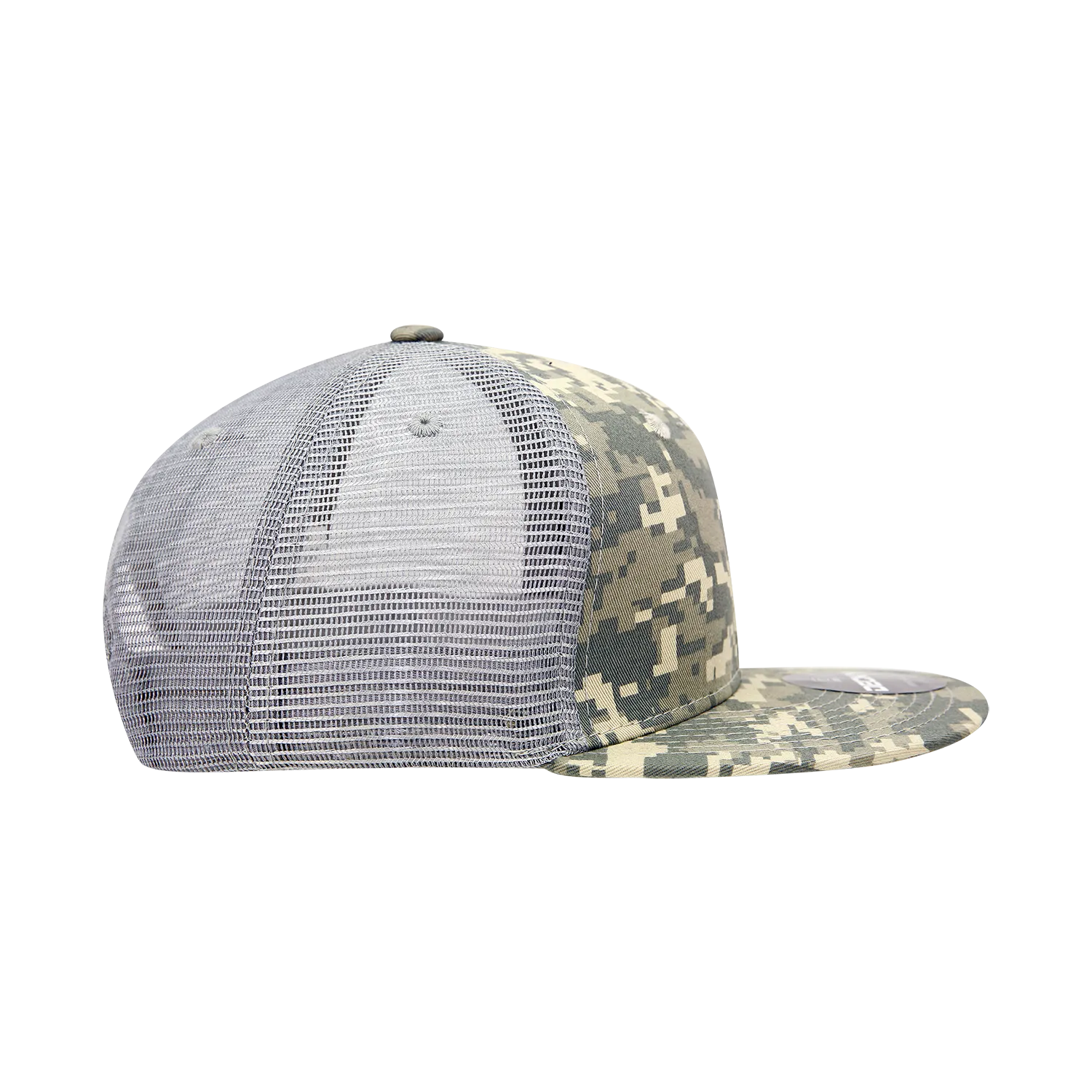 Decky 1055 Camo Flat Bill Trucker Hat, Camouflage 6 Panel Trucker Cap - CASE Pricing