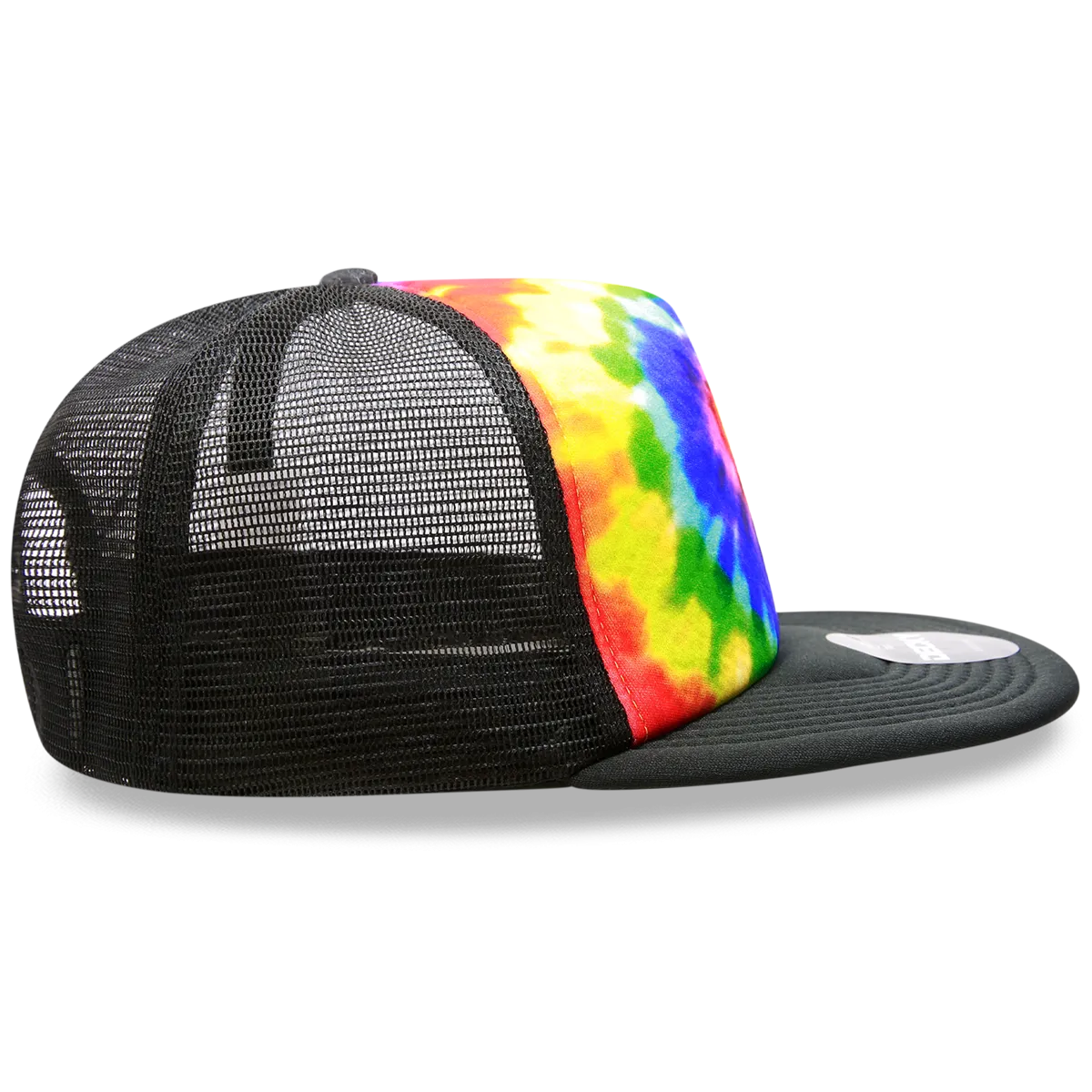 Decky 1079 5 Panel Tie Dye Trucker Hat, Tiedye Flat Bill Hat, Snapback - CASE Pricing