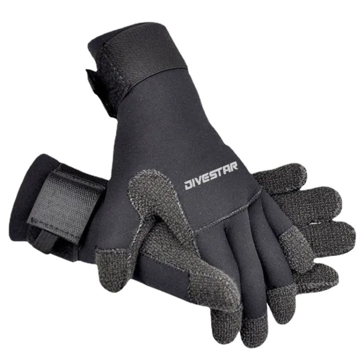 DIVESTAR 5mm Non-slip Wear-resistant Gloves Stab-resistant Diving Gloves, Size: S