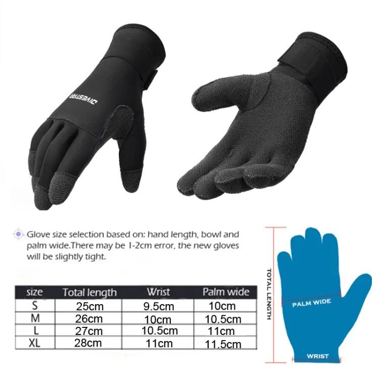 DIVESTAR 5mm Non-slip Wear-resistant Gloves Stab-resistant Diving Gloves, Size: S