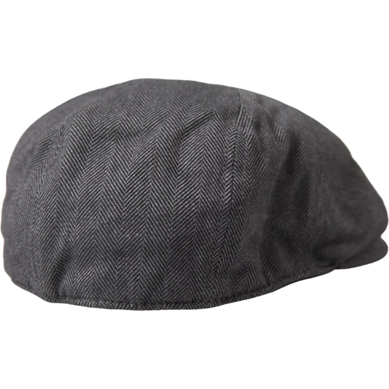 Dolce & Gabbana Gray Herringbone Crown Newsboy Hat Men