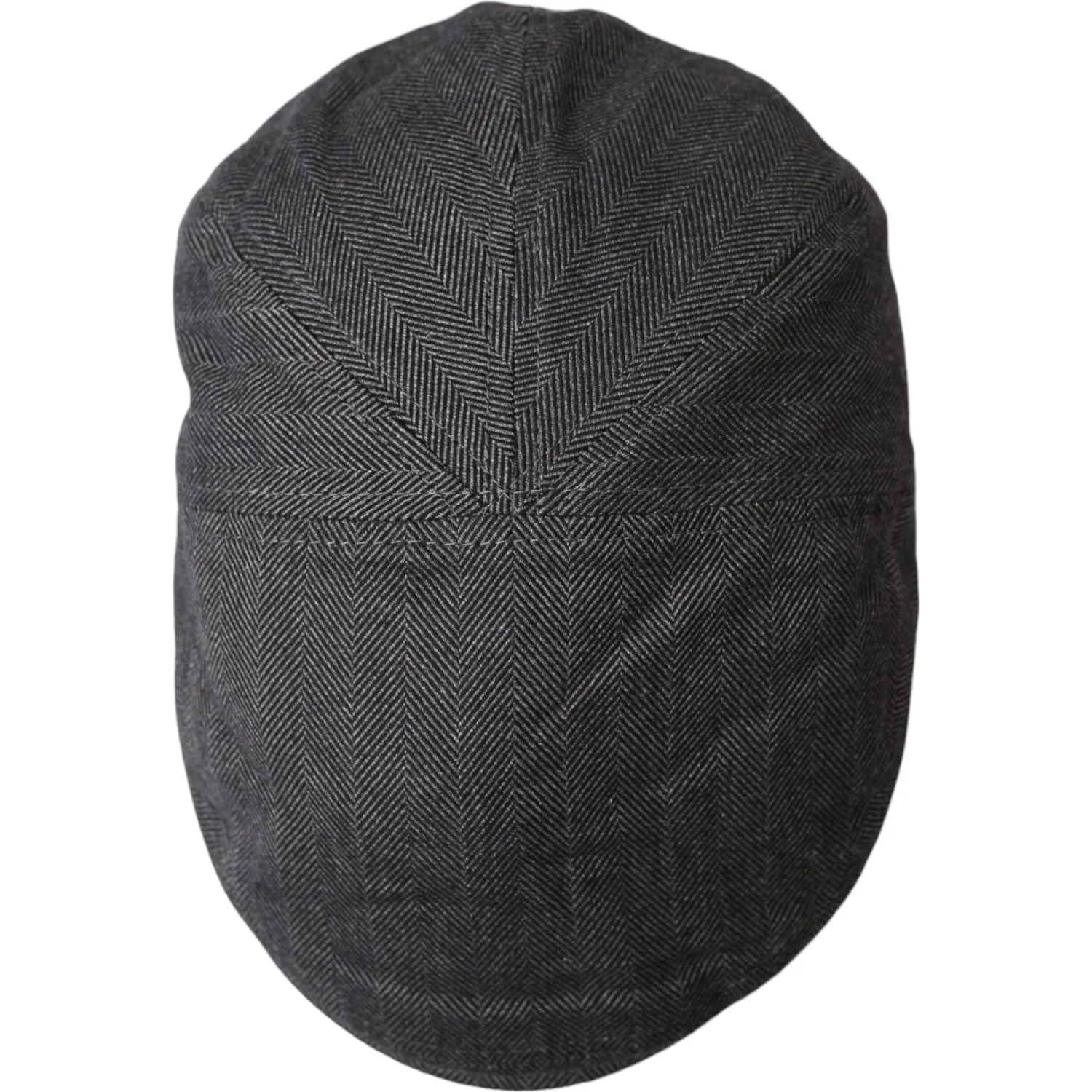 Dolce & Gabbana Gray Herringbone Crown Newsboy Hat Men