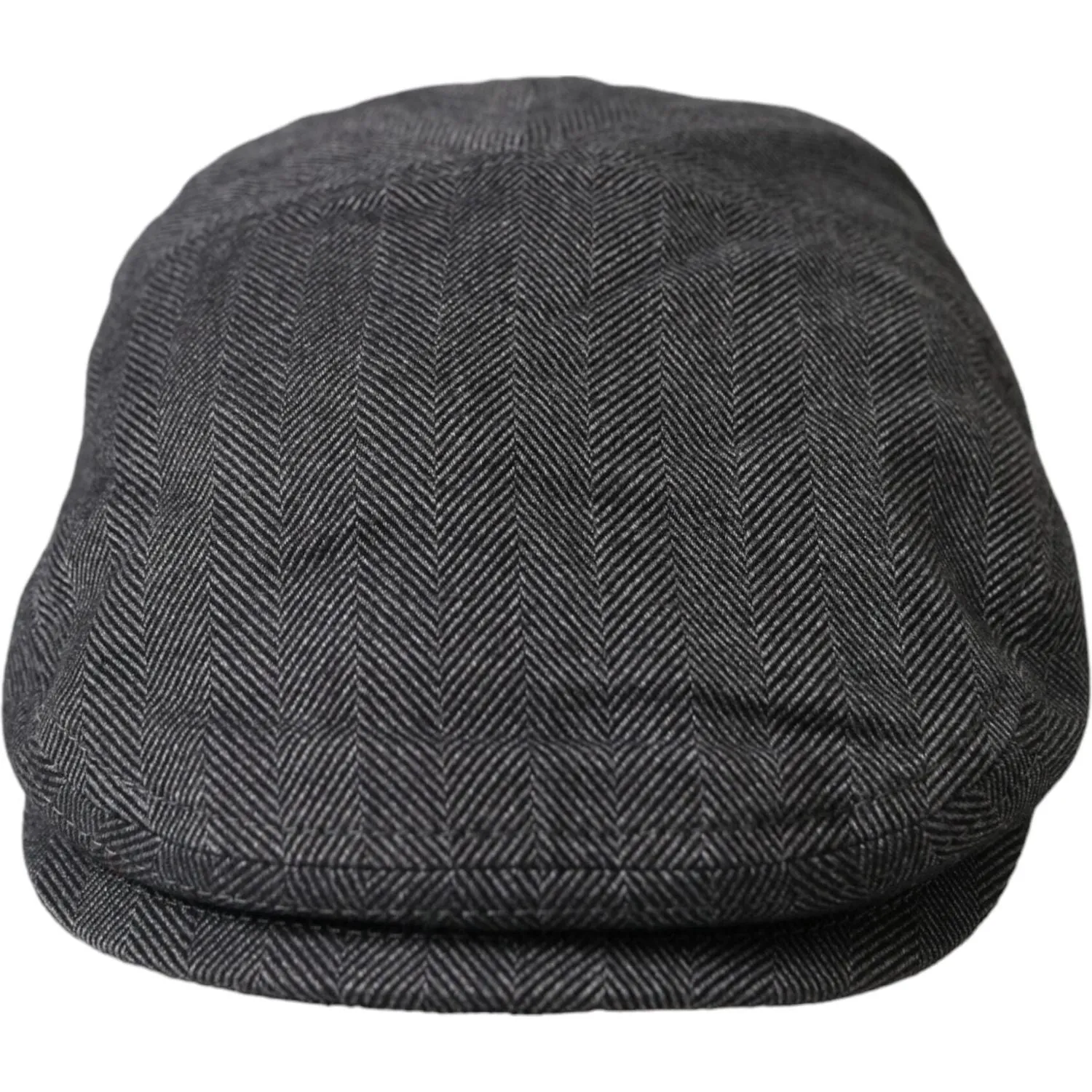 Dolce & Gabbana Gray Herringbone Crown Newsboy Hat Men