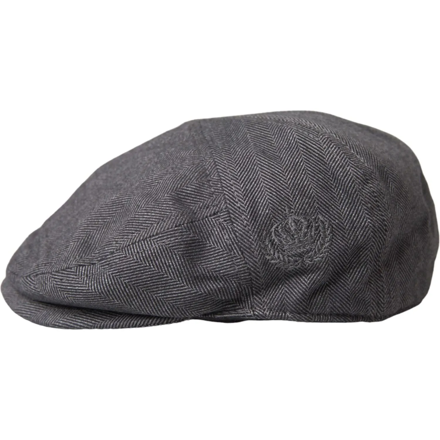 Dolce & Gabbana Gray Herringbone Crown Newsboy Hat Men