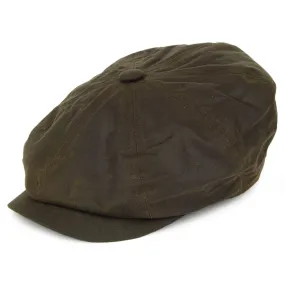 Failsworth Hats Alfie British Waxed Cotton Newsboy Cap - Olive