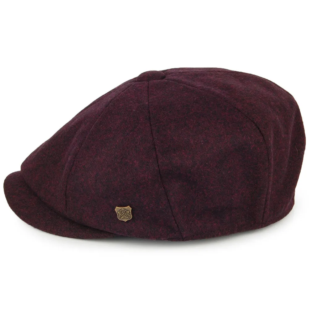 Failsworth Hats Alfie Melton Newsboy Cap - Merlot