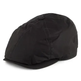 Failsworth Hats Hudson Dry Wax Newsboy Cap - Black