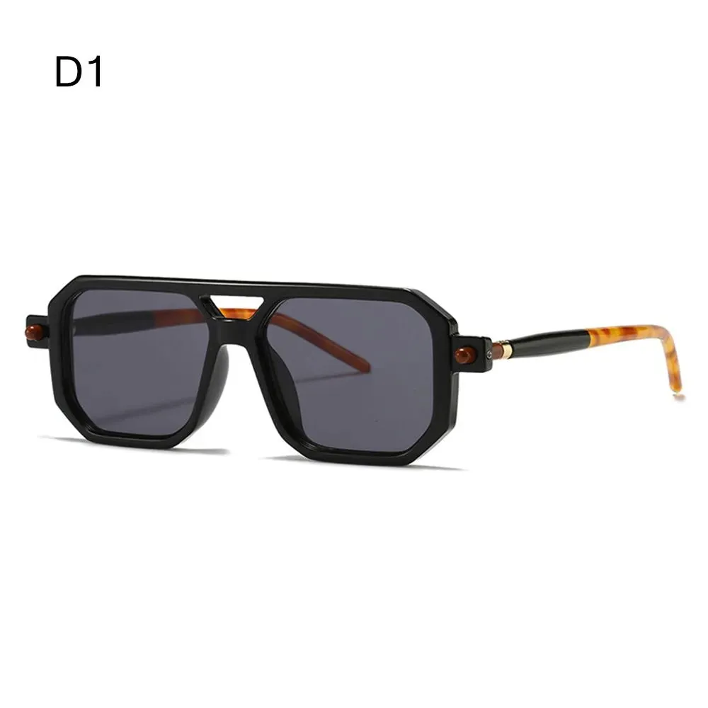 Fashion Leopard Sun Glasses UV400 Eyewear Sunglasses Double Bridge Women's Sunglasses Street Wear Shades Men's Shades