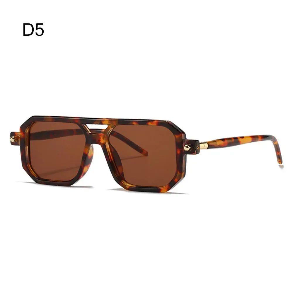 Fashion Leopard Sun Glasses UV400 Eyewear Sunglasses Double Bridge Women's Sunglasses Street Wear Shades Men's Shades