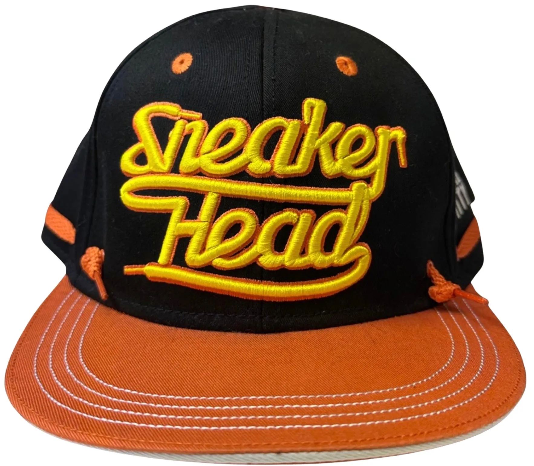 *Flat Fitty* Sneaker Head snapback hat (Orange-Black)