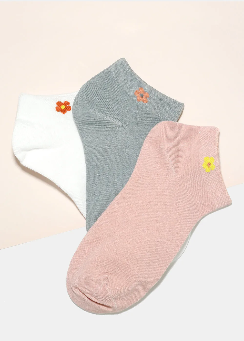 Flower Print Low Cut Socks