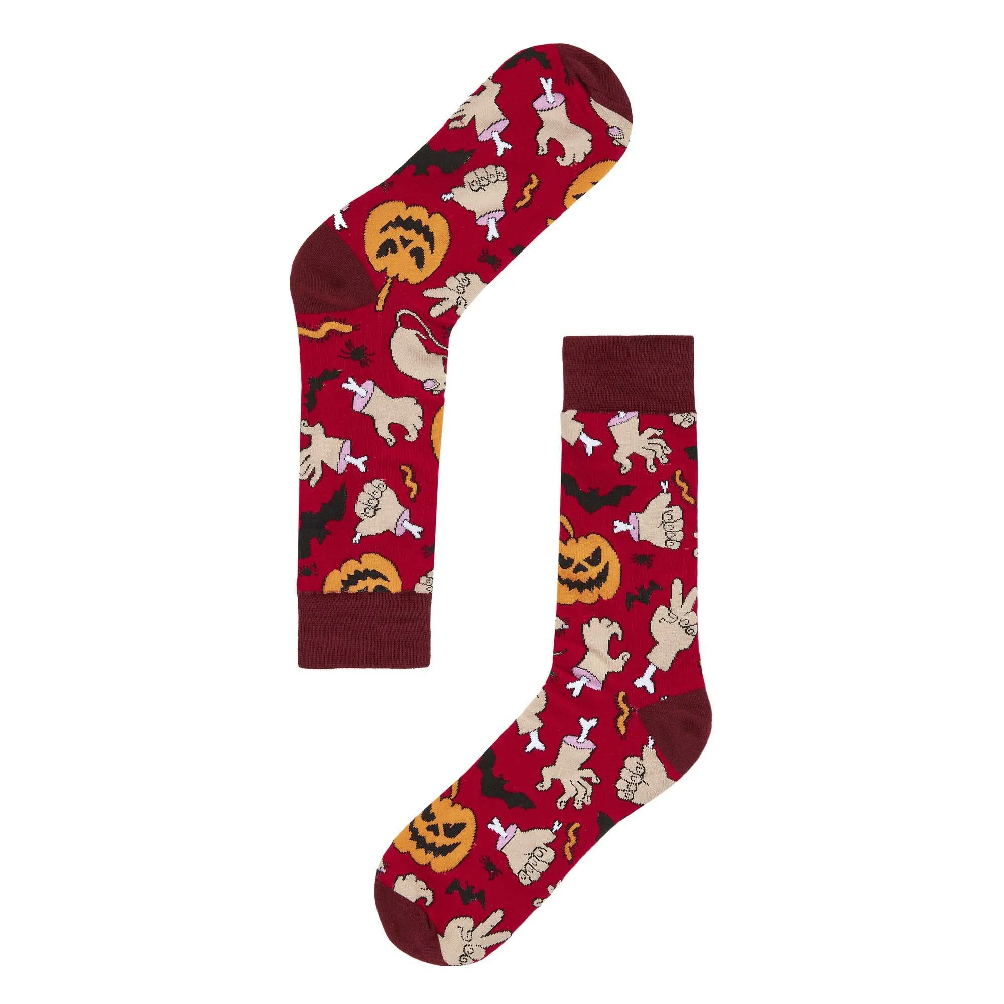 Ghoulish Printed Crew Length Socks