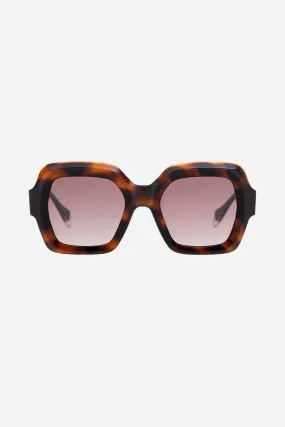 Gigi Studios hexagonal havana sunglasses