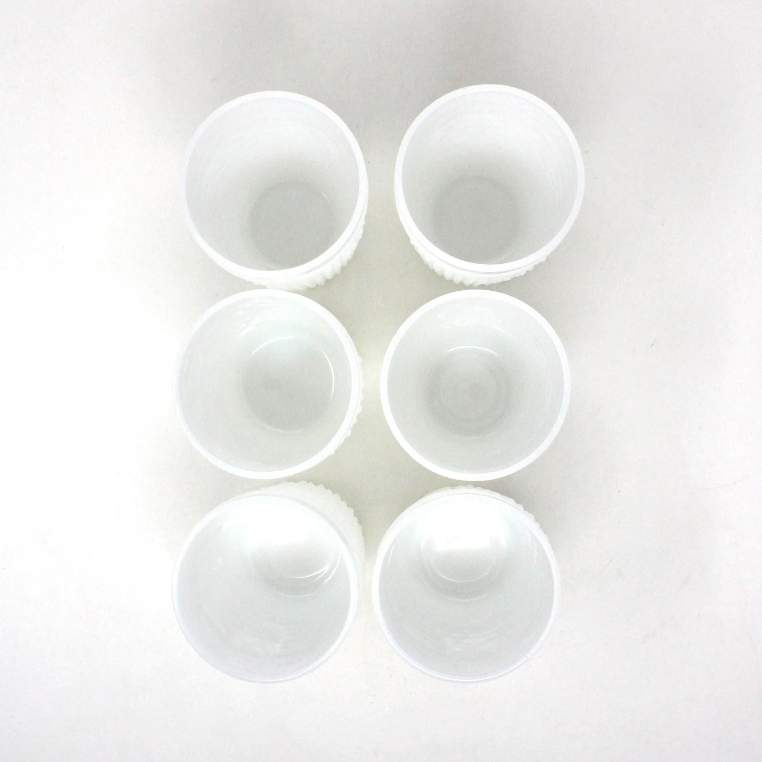 Glasses, Tumblers, Anchor Hocking, Milk Glass Hobnail, Vintage Set of 6