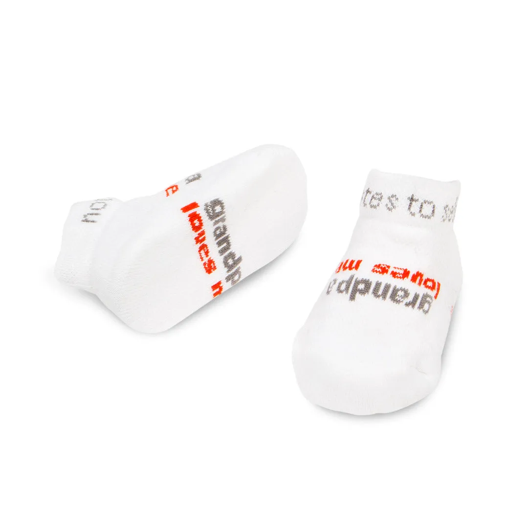 grandpa loves me™ white baby socks (3-12 mo)