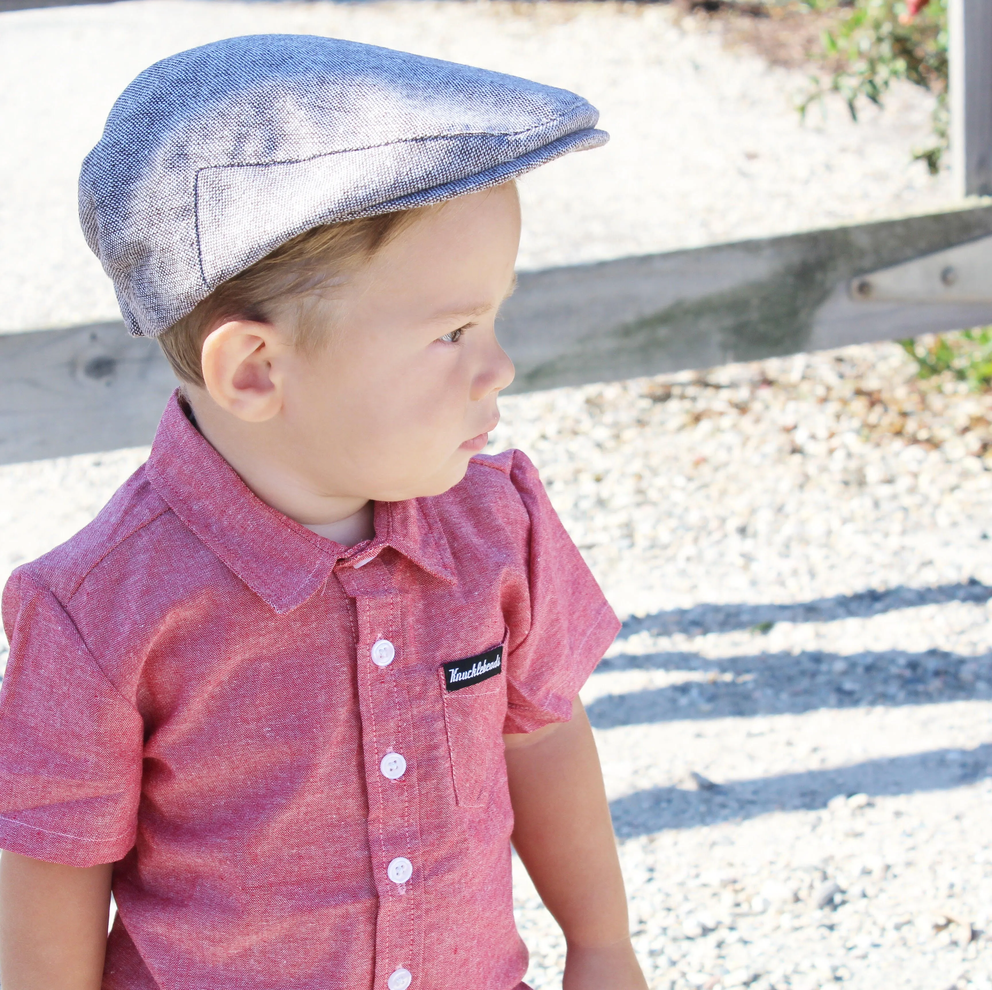 Grey Knuckleheads Pierce Flat Cap For Kids