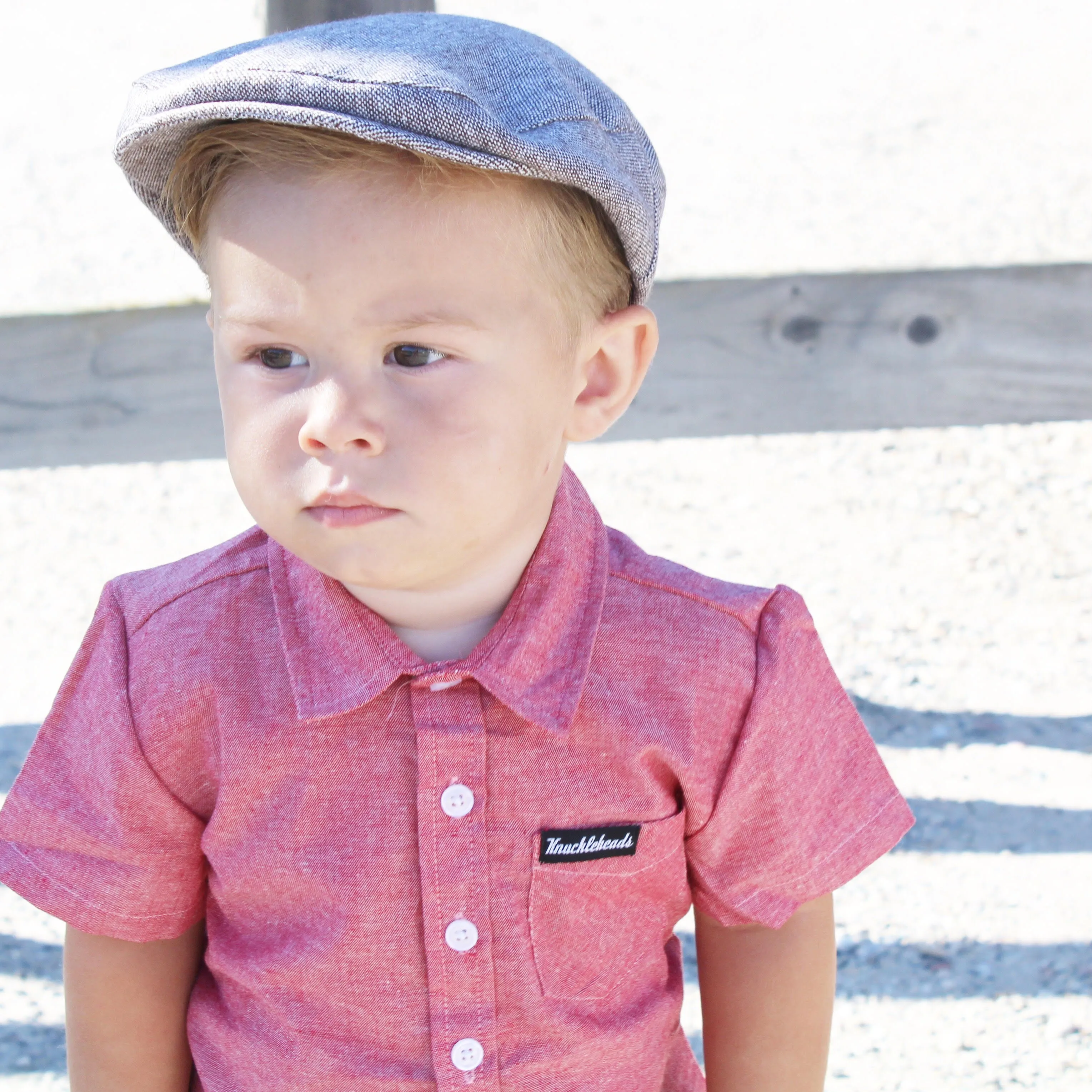 Grey Knuckleheads Pierce Flat Cap For Kids