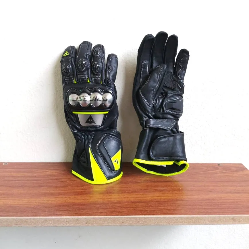 GRW 014 Metal D1 Black/Yellow Motorcycle Gloves