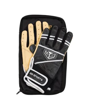 GS Sports Apex Premium Leather Batting Glove - Black / Blonde