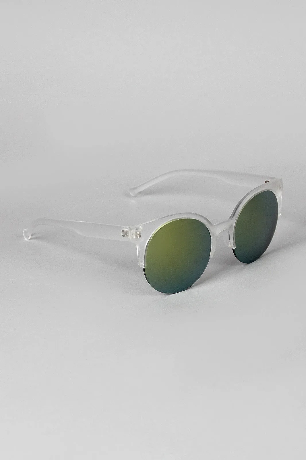 Half-Framed Round Sunglasses