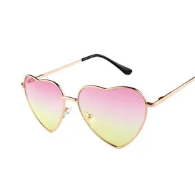 Heart Shaped Sunglasses WOMEN metal Reflective LENES Fashion sun GLASSES MEN sports sunglasses